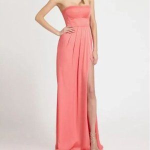 NWT BCBGMAXAZRIA Enyas Coral Bustier Slit Dress size 10